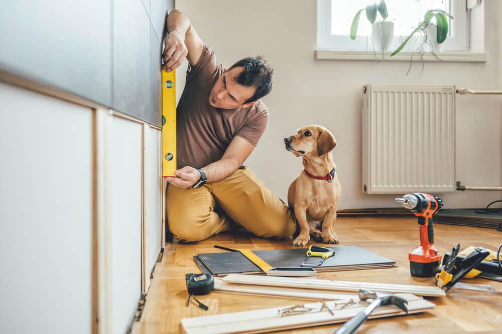 Man doing home repairs.