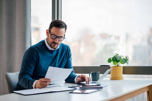 Man reviewing finances.